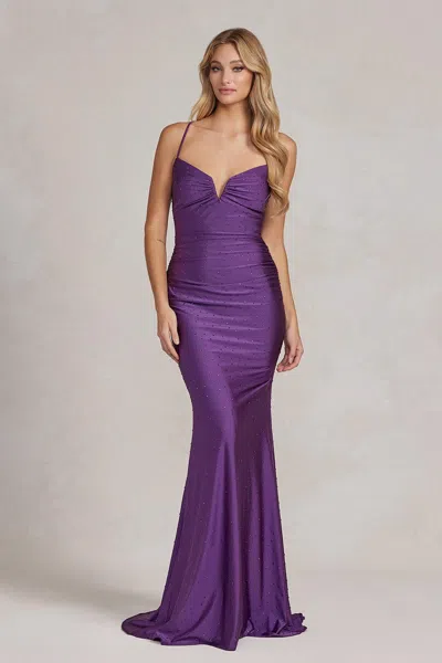 Nox Anabel K1123 Prom Long Formal Trumpet Gown In Purple