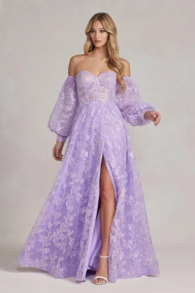 Nox Anabel K1155 Long Formal Prom A Line Gown In Purple