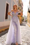 Nox Anabel L1362 Formal Long Prom Overskirt Gown In Purple