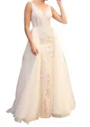 Nox Anabel Lace Applique A-line Dress In White/nude In Multi