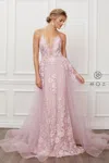Nox Anabel Long Blush Gown Prom Dress In Pink
