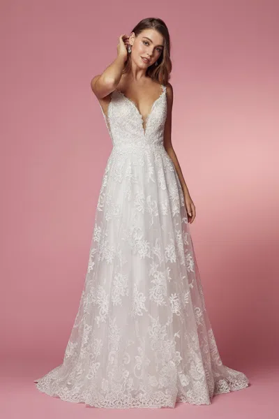Nox Anabel Long Lace Wedding Dress In White