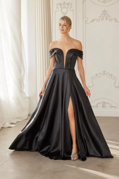 Nox Anabel Me150 Long Formal A Line Prom Plus Size Dress In Black
