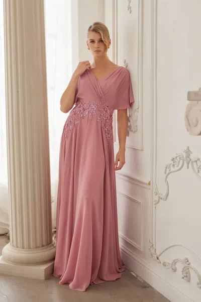 Nox Anabel Me152 Plus Size Long Formal Mother Of The Bride Dress In Pink