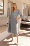 Nox Anabel Mf104 Short Mother Of The Bride Plus Size Dress In Blue