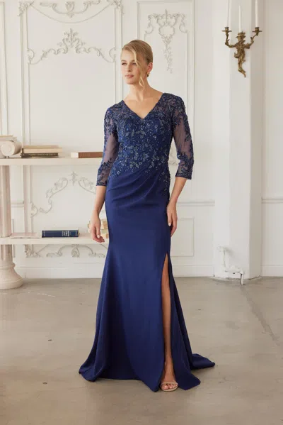 Nox Anabel Mh163 Mother Of The Bride Long Formal Plus Size Dress In Blue