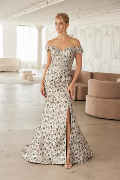Nox Anabel Mj142 Long Formal Plus Size Corset Prom Dress In Multi