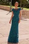 Nox Anabel Mt110 Long Mother Of The Bride Sequin Formal Dress In Blue