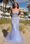 Nox Anabel Q1541 Long Formal Sequin Formal Prom Dress In Blue