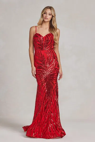Nox Anabel R1072 Long Formal Prom Gown In Red