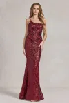 Nox Anabel R1204 Long One Shoulder Fitted Prom Dress In Multi