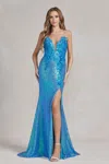 Nox Anabel R1207 Prom Long Formal Sexy Dress In Blue