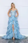 Nox Anabel R1299  Long Formal Slit Prom Gown In Blue