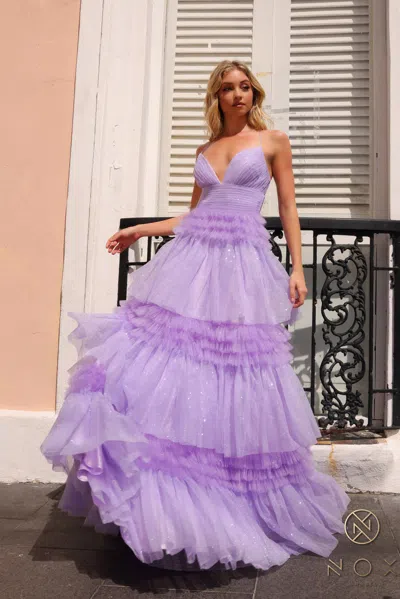 Nox Anabel R1316 Long Formal Prom Ballgown In Purple