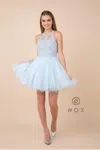Nox Anabel Sleeveless Short Tulle Homecoming Dress In Blue