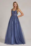 Nox Anabel T1082 Long Sexy A Line Prom Ball Gown In Blue