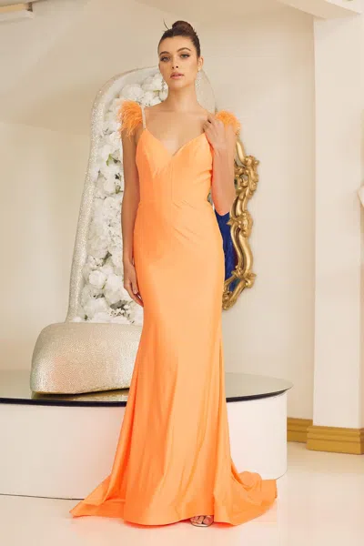 Nox Anabel T1138 Prom Long Formal Mermaid Gown In Orange