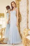 Nox Anabel T1208 Long Sleeveless Formal Mermaid Prom Gown In Blue