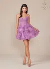Nox Anabel Y859 Short Homecoming A Line Ruffle Cocktail Dress In Purple
