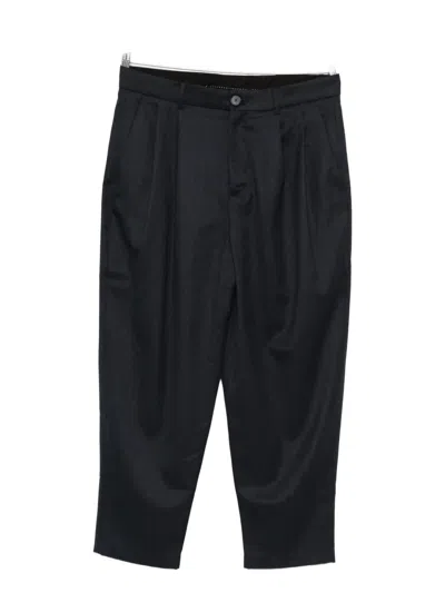 Noyoco Cambridge Pleated Wool Trousers In Blue