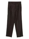 Noyoco Lotten Pleated Trousers In Brown