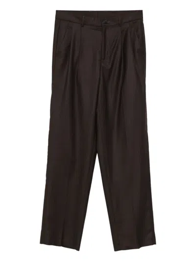 Noyoco Lotten Pleated Trousers In Brown