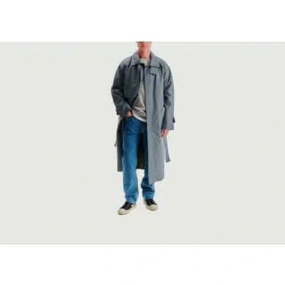 Noyoco Melrose Trench Coat In Blue