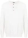 N•peal Button-placket Knit Jumper In White