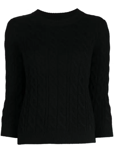 N•peal Cable-knit Cashmere Jumper In Black