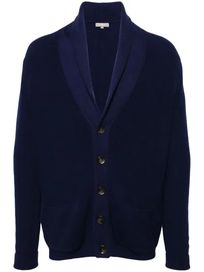 N•peal Cash Fine-ribbed Cardigan In Blue