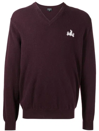 N•peal Chest Logo-print Knit Jumper In Purple