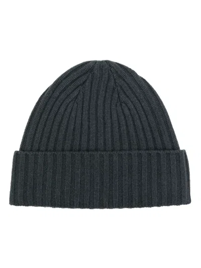 N•peal Chunky Rib-knit Beanie In Blue