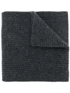N•peal Chunky Ribbed Scarf In Grey
