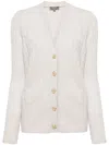 N•peal Clara Organic-cashmere Cardigan In Grey