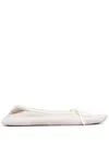 N•peal Contrast Trim Cashmere Slippers In Neutrals