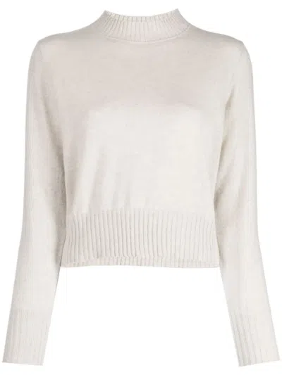 N•peal Cropped Fine-knit Cashmere Jumper In Neutrals