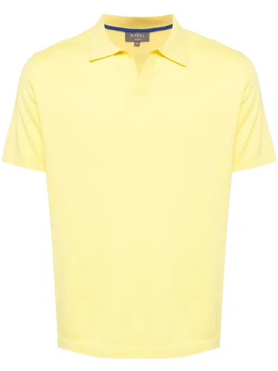 N•peal Fine-knit Polo Shirt In Yellow