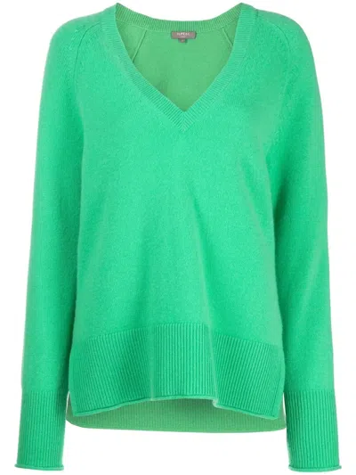 N•peal Fein Gestrickter Pullover Mit V-ausschnitt In Green