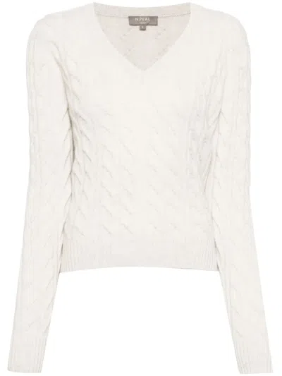N•peal Frankie Cable-knit Cashmere Jumper In Grey