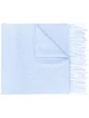 N•peal Fringe-hem Scarf In Blue