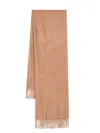 N•peal Fringed-edge Woven Cashmere Shawl In 褐色