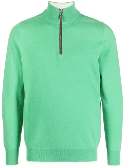 N•peal Kaschmirpullover Mit Reissverschluss In Green