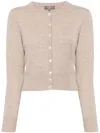 N•peal Long-sleeve Cashmere Cardigan In Neutrals