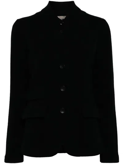 N•peal Milano Classic-collar Blazer In Black
