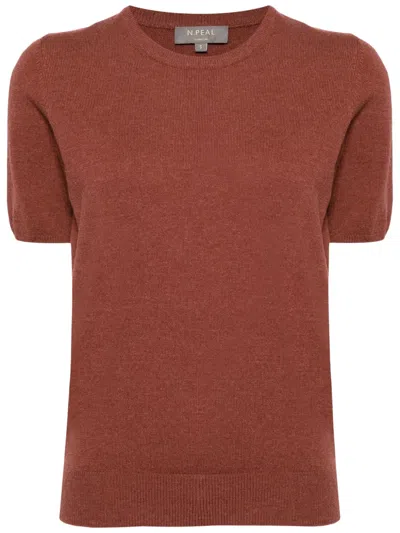 N•peal Milly T-shirt Aus Bio-kaschmir In Rot
