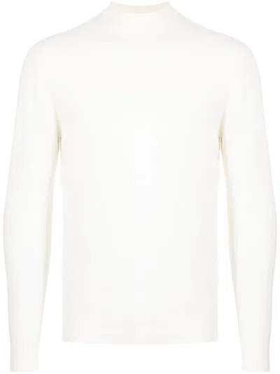 N•peal Mock Neck Knitted Jumper In White
