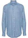 N•peal Plain Long-sleeve Shirt In Blue
