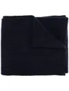 N•peal Ribbed Cashmere Scarf In Navy