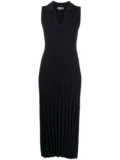N•peal Geripptes Kaschmirkleid In Blue