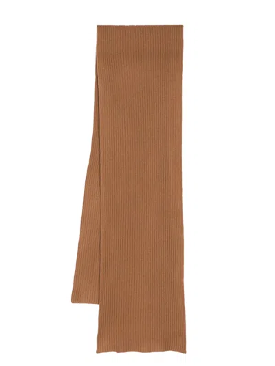 N•peal Ribbed-knit Cashmere Scarf In Brown